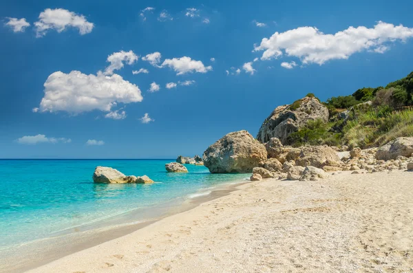 Megali Petra Beach, wyspy Lefkada, Levkas, Lefkas, Morze Jońskie, — Zdjęcie stockowe