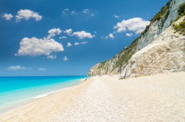 Egremni beach, Lefkada Adası, Yunanistan 