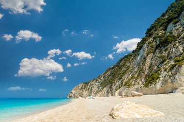 Egremni beach, Lefkada Adası, Yunanistan 