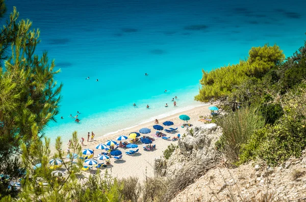 Playa Egremni, Isla Lefkada, Grecia — Foto de Stock