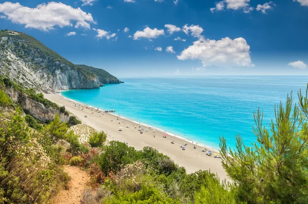 Stranden Milos på ön Lefkada, Grekland. — Stockfoto