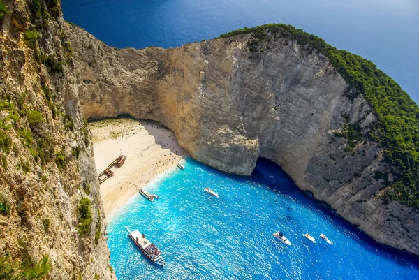 Plage Navagio, île de Zante en Grèce . — Photo