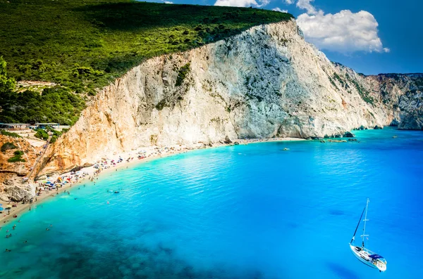 Παραλία Πόρτο Κατσίκι στη Λευκάδα, Ελλάδα — Φωτογραφία Αρχείου