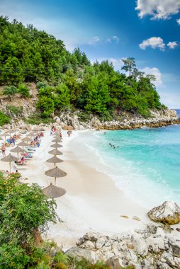 Mermer beach (Saliara beach), Thassos Islands, Yunanistan. 