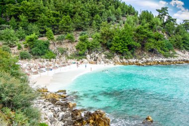 Mermer beach (Saliara beach), Thassos Islands, Yunanistan. 