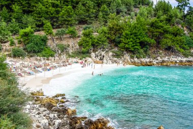 Mermer beach (Saliara beach), Thassos Islands, Yunanistan. 
