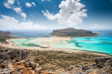 Balos lagün adada Crete, Yunanistan. 