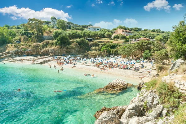 Kassiopi Beach, Corfu Island, Grécia . — Fotografia de Stock