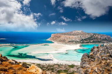 Balos lagün adada Crete, Yunanistan. 