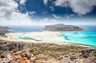 Balos lagün adada Crete, Yunanistan. 