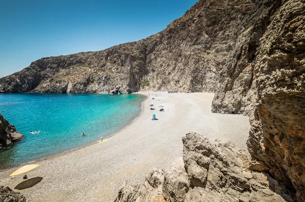 Praia de Agiofarago, ilha de Creta, Grécia . — Fotografia de Stock