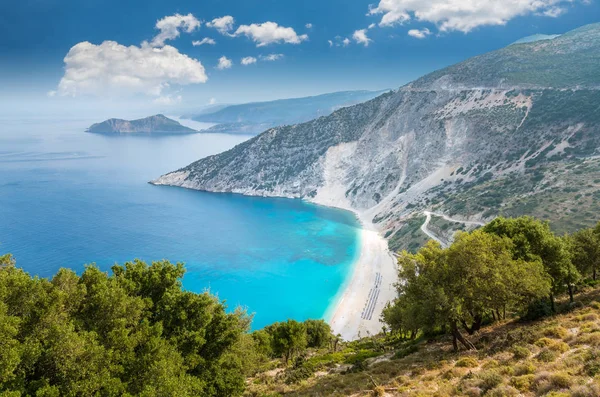 Pláž Myrtos, ostrov Kefalonia, Řecko — Stock fotografie