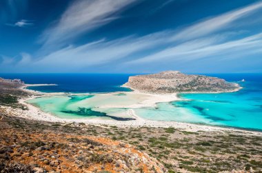 Balos lagün adada Crete, Yunanistan. 