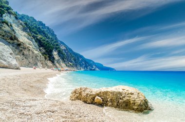 Egremni beach, Lefkada Adası, Yunanistan 