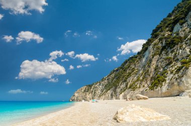Egremni beach, Lefkada Adası, Yunanistan 