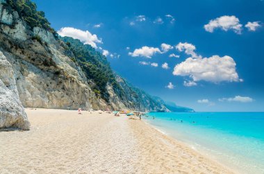 Egremni beach, Lefkada Adası, Yunanistan 