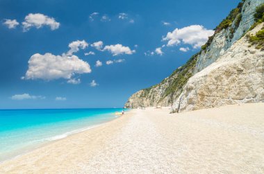Egremni beach, Lefkada Adası, Yunanistan 