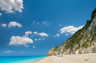 Egremni beach, Lefkada Adası, Yunanistan 