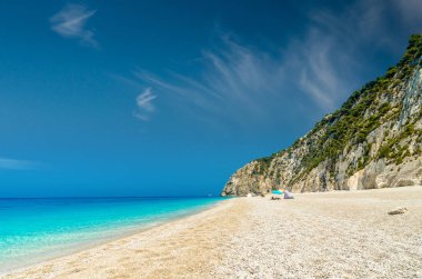 Egremni beach, Lefkada Adası, Yunanistan 