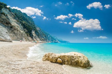 Egremni beach, Lefkada Adası, Yunanistan 