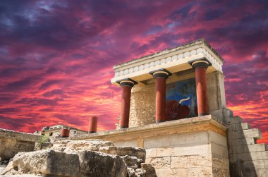 Knossos Sarayı, Girit Adası, Yunanistan. 