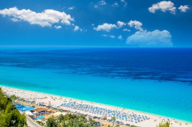 Kathisma Beach, Lefkada Adası, Yunanistan. 