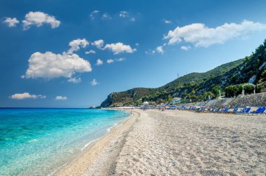 Kathisma Beach, Lefkada Adası, Yunanistan. 