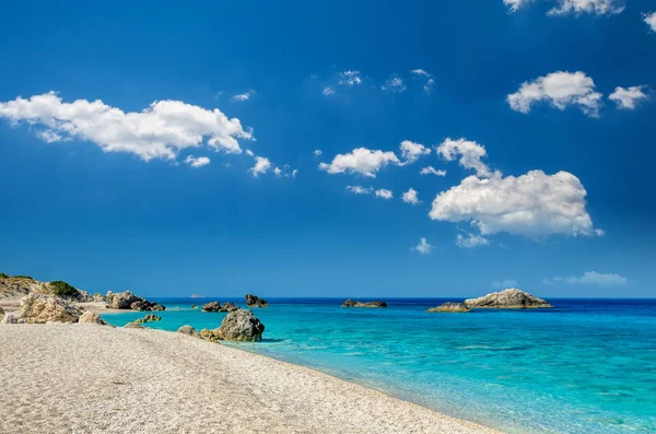 Kathisma Beach, Lefkada Eiland, Griekenland. — Stockfoto