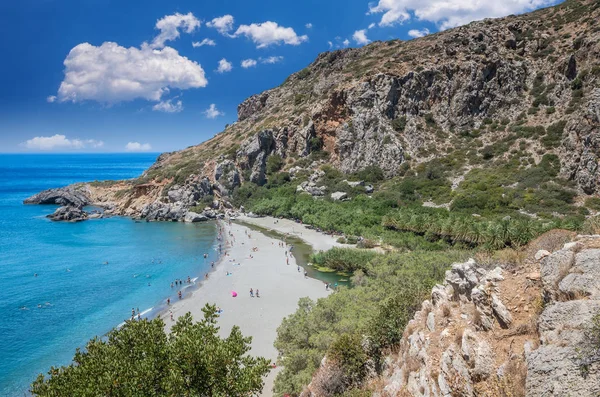 Preveli Beach in Crete island, Greece. — Stock Photo, Image