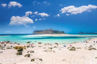 Balos lagün adada Crete, Yunanistan. 