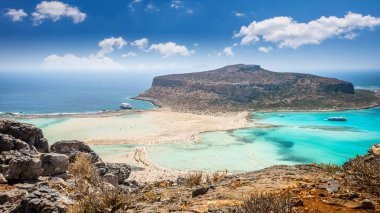 Balos lagün adada Crete, Yunanistan. 