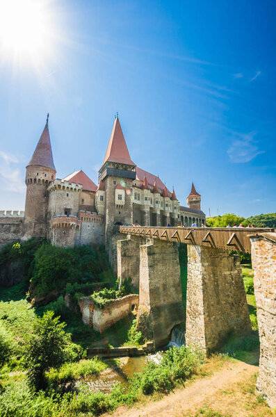 Corvin Castle, Hunedoara, Transylvania, Romania. 