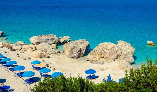 Playa de Kavalikefta, Isla Lefkada, Grecia . — Foto de Stock