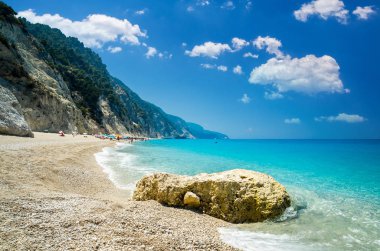 Egremni beach, Lefkada Adası, Yunanistan 