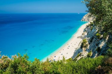 Egremni beach, Lefkada Adası, Yunanistan 
