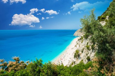 Egremni beach, Lefkada Adası, Yunanistan 
