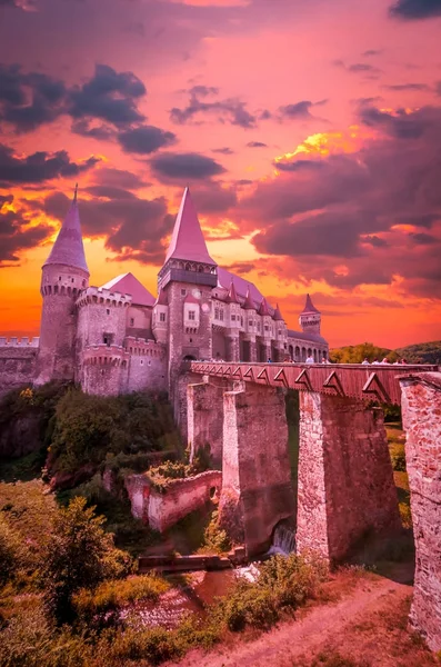 Corvin Castle, Hunedoara, Transylvania, Romania. — 图库照片