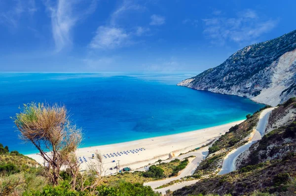 Playa de Myrtos, isla de Cefalonia, Grecia — Foto de Stock