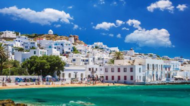 Mykonos, Yunanistan - 4 Temmuz 2017: 