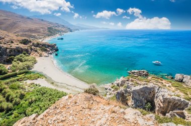 Preveli Beach Crete Island, Yunanistan. 