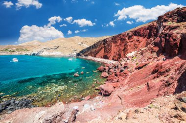 Kırmızı plaj. Santorini, Kiklad Adaları, Yunanistan. 
