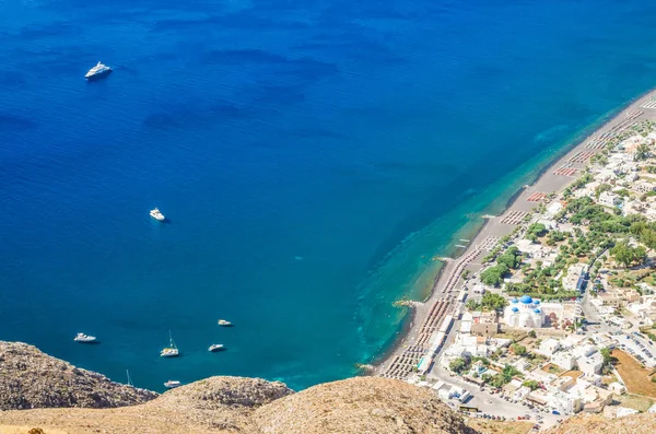 Perissa beach, Santorini island, Řecko — Stock fotografie