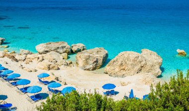 Kavalikefta Beach, Lefkada Adası, Yunanistan. 