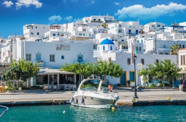 Naousa kasaba, Paros Island, Yunanistan, Temmuz 2017: 