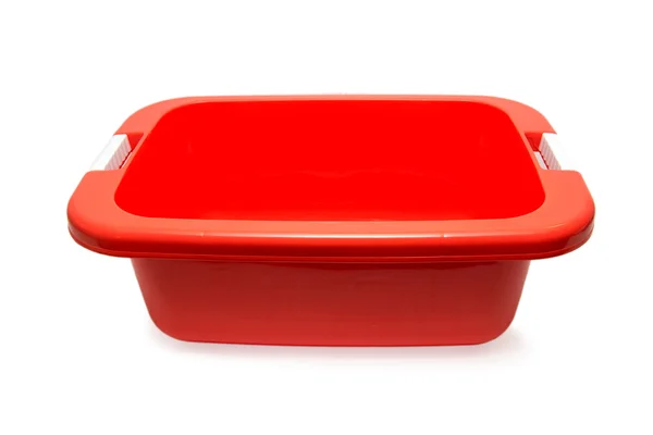 Czerwony bowl-wanna z tworzywa sztucznego — Zdjęcie stockowe