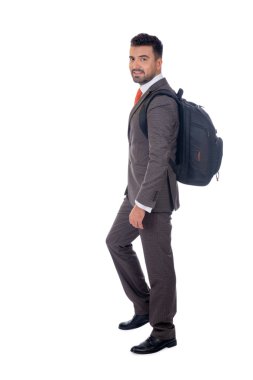 İş adamı ile omuz çantası