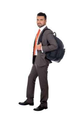 İş adamı ile omuz çantası