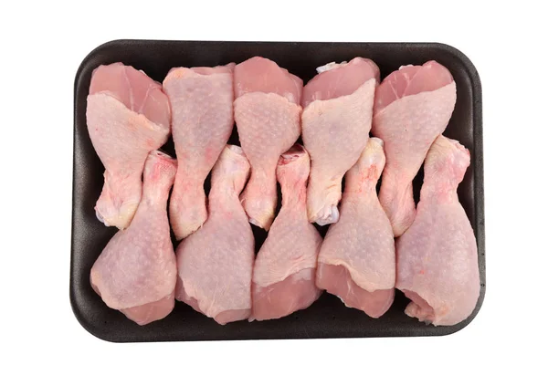 Rohes Hühnerfleisch isoliert auf weiß — Stockfoto