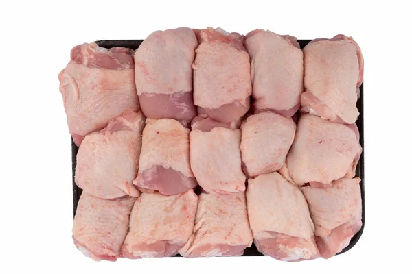 Carne crua de frango isolada em branco — Fotografia de Stock