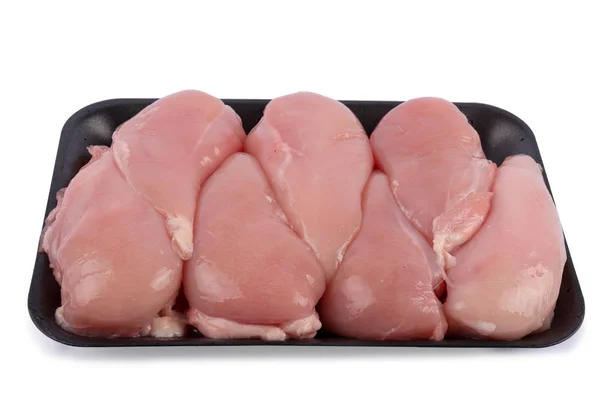 Rohes Hühnerfleisch isoliert auf weiß — Stockfoto